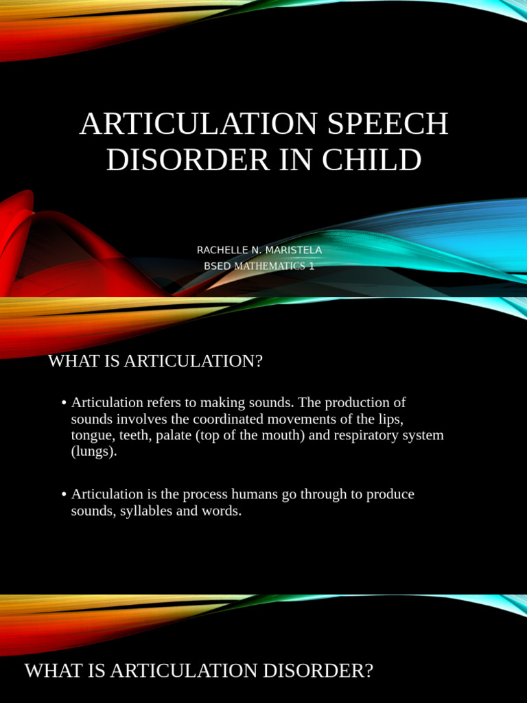Understanding Articulation Disorders in Children | PDF