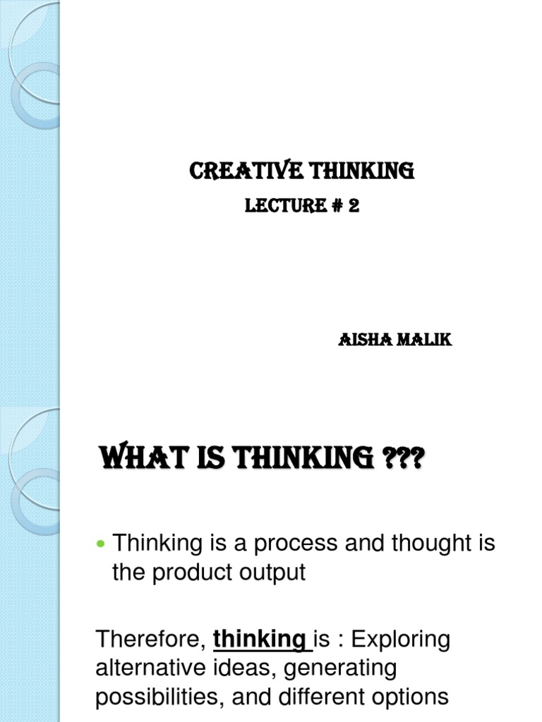 Types of Creative Thinking Skills | PDF | Thought | Creativity