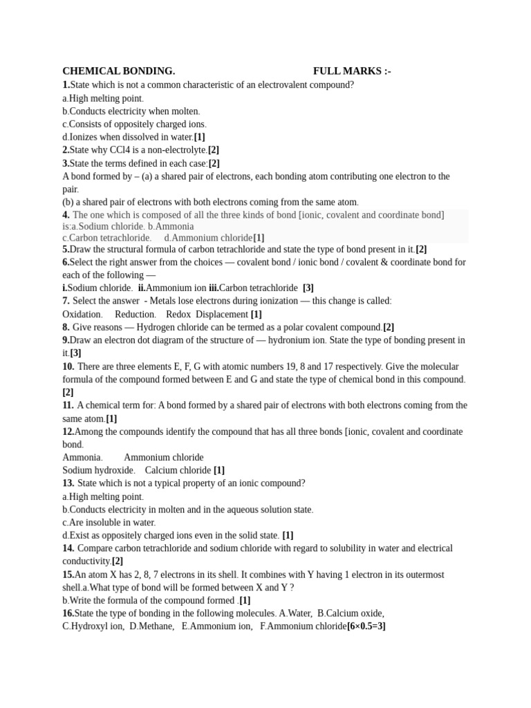 Understanding Chemical Bonding Concepts | PDF | Chemical Bond ...
