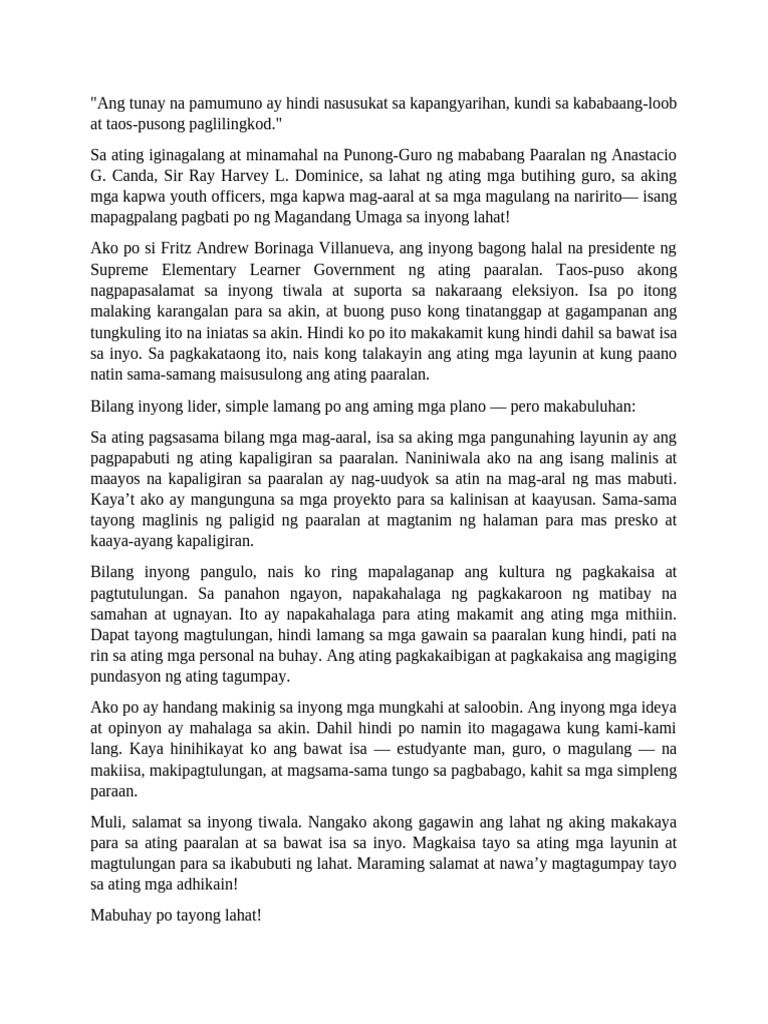 Solga Speech | PDF