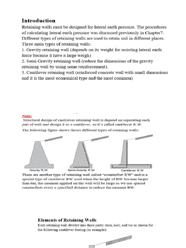 DESIGN of Retaining Wall | PDF