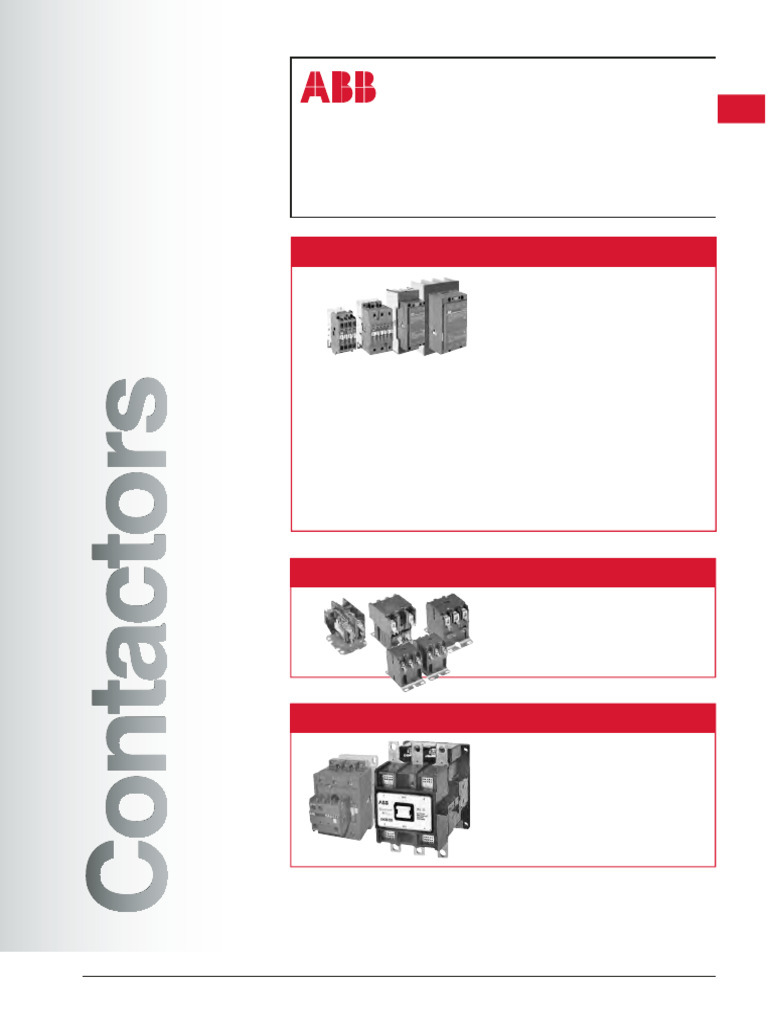 ABB Contactor Catalogue Overview | PDF | Alternating Current | Screw