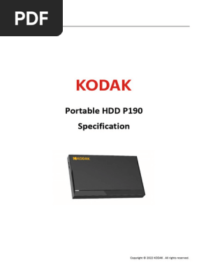 Kodak Portable HDD P190-2024EN | PDF