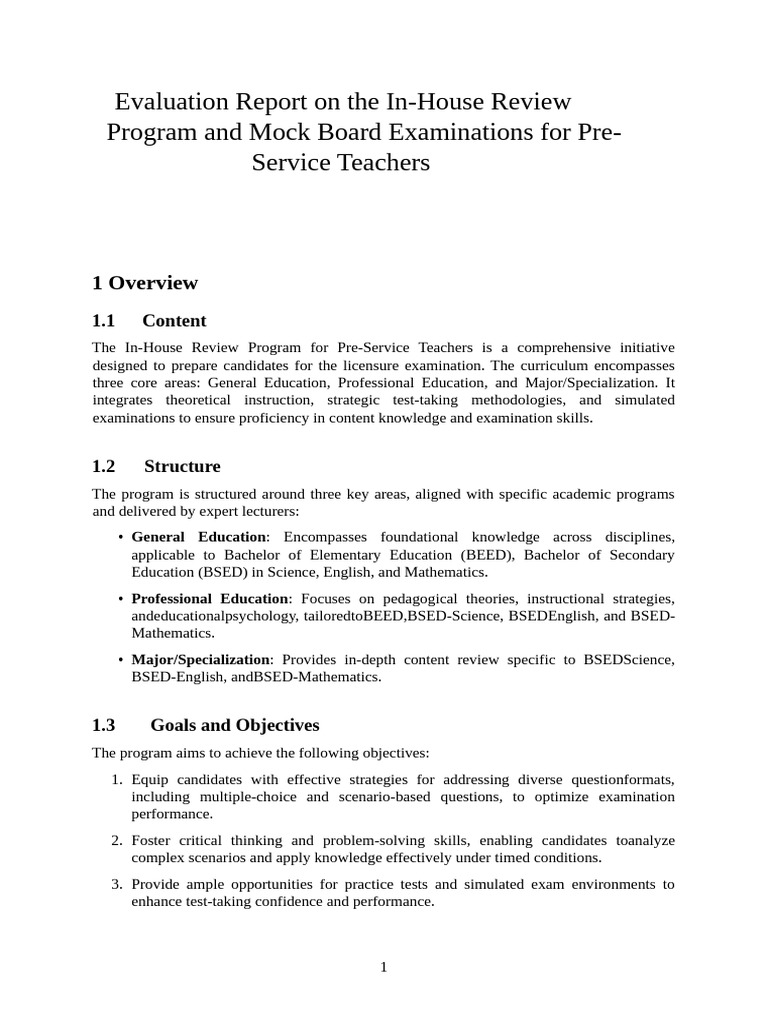 In-House Review Program Evaluation | PDF | Intelligence | Learning