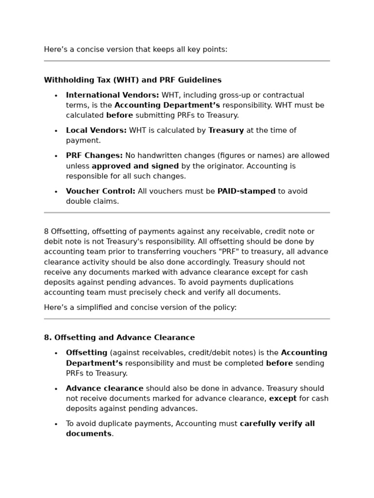 PRF and WHT Guidelines for Accounting | PDF | Business | Government ...