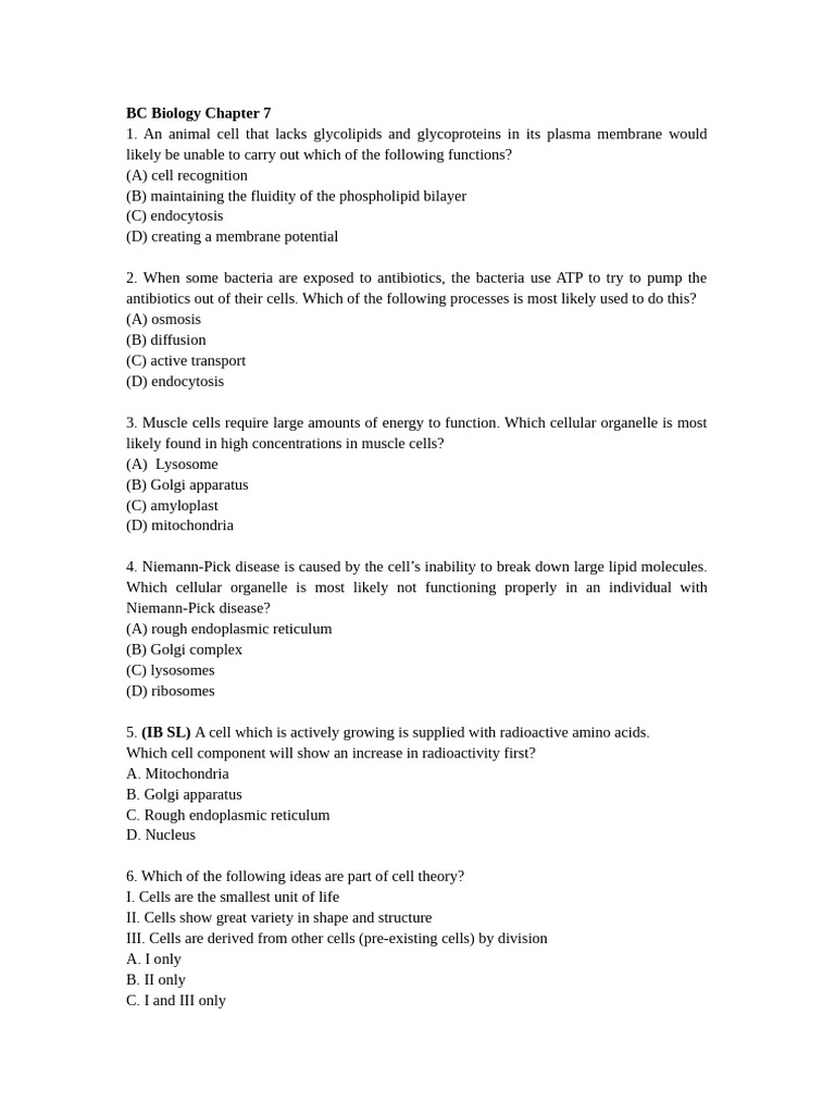 BC Biology Chapter 7 | PDF