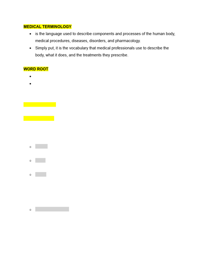 Understanding Medical Terminology Basics | PDF | Patient | Medicine
