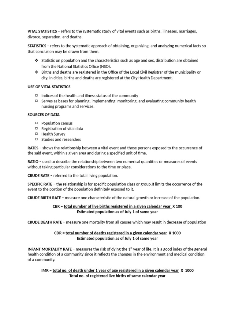 Understanding Vital Statistics and Rates | PDF | Infant Mortality ...