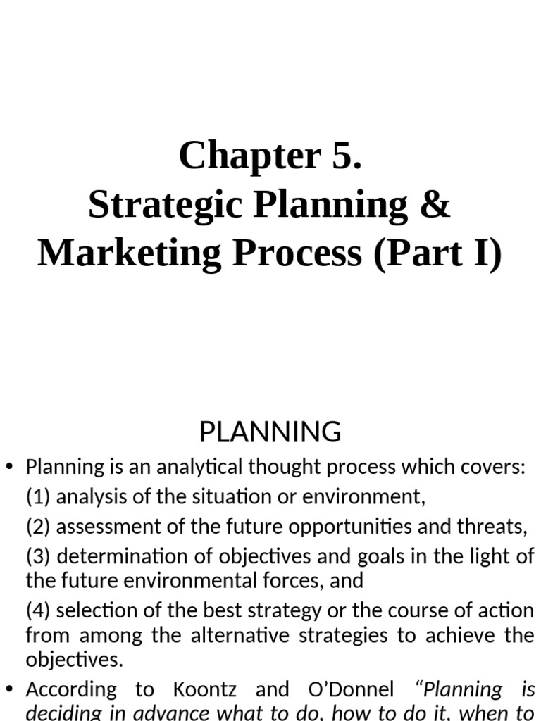 Strategic Planning & Marketing Process (Part I) | PDF | Swot Analysis ...
