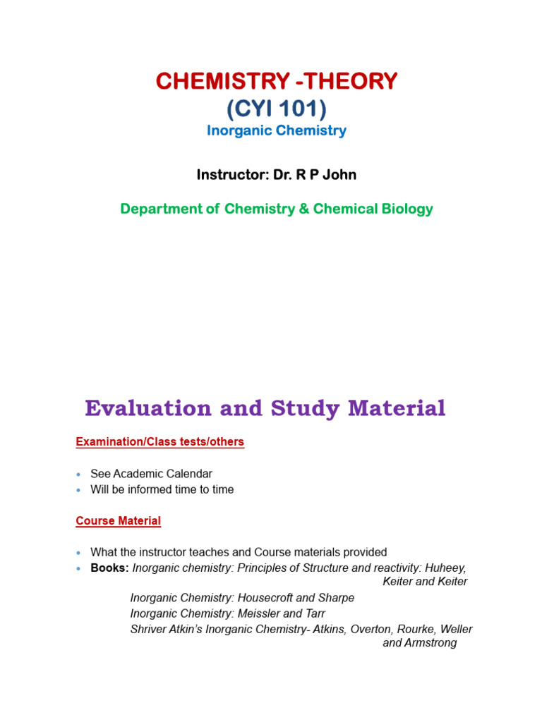 Inorg. Chem Lecture - 1 2 | PDF | Coordination Complex | Ligand