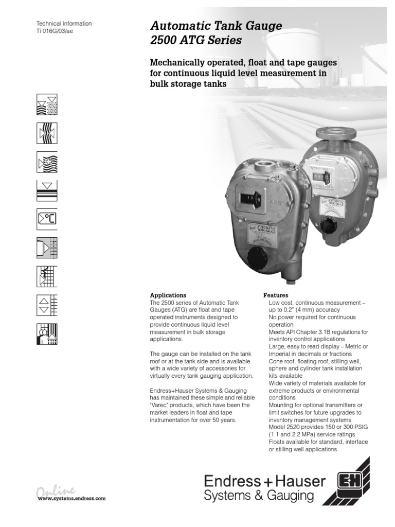 Endress+Hauser 2500 ATG Overview | PDF | Pipe (Fluid Conveyance ...
