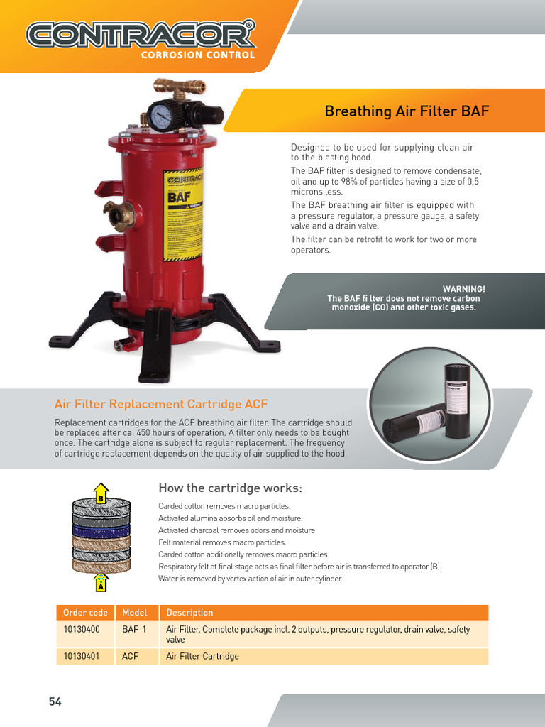 BAF Breathing Air Filter Overview | PDF | Particulates | Equipment