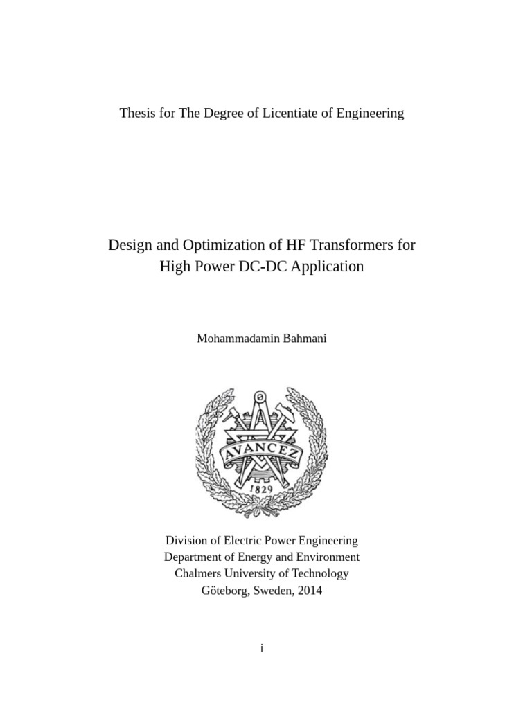 Design and Optimiz of HF Trafs For HP DC - DC Applications | PDF ...