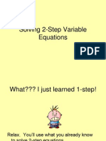 Solving 2-Step Variable Equations