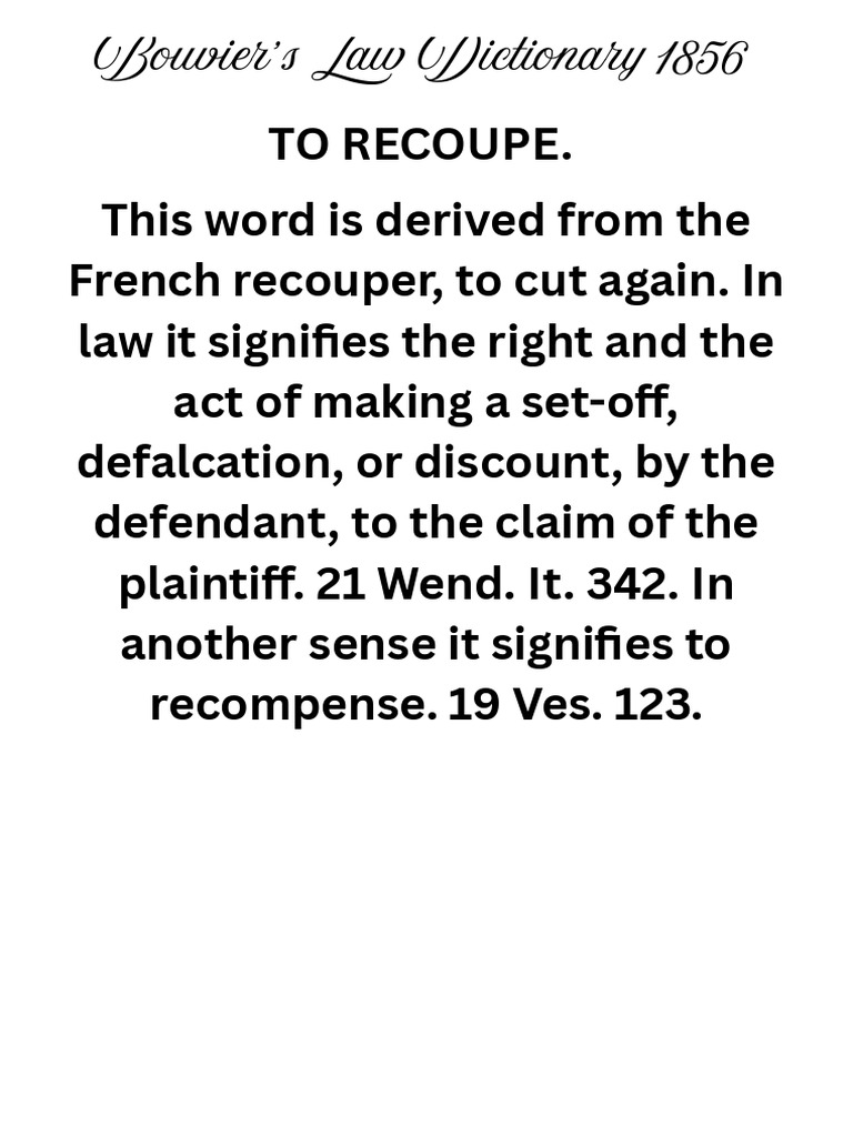 To Recoupe. | PDF