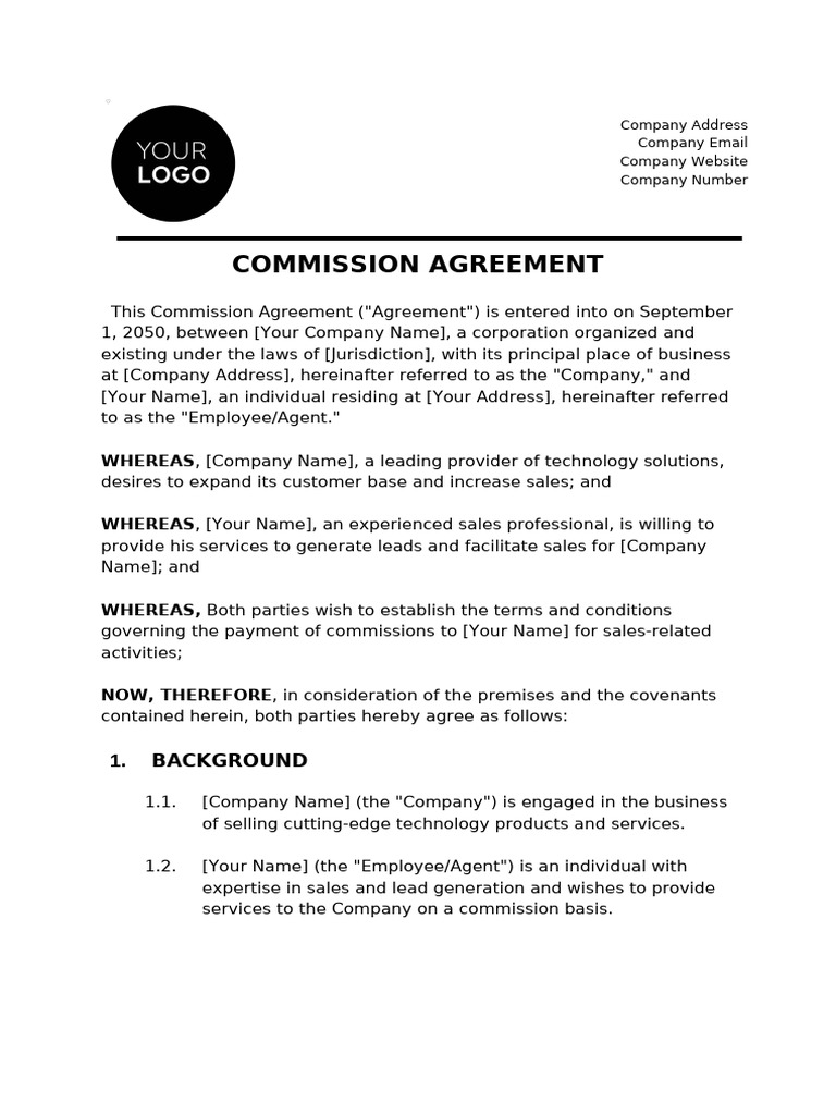 Commission Agreement QC Approved | PDF | Employment | Legal Remedy
