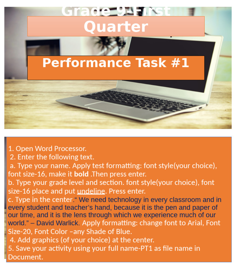 Grade 9 Performance Task Instructions | PDF