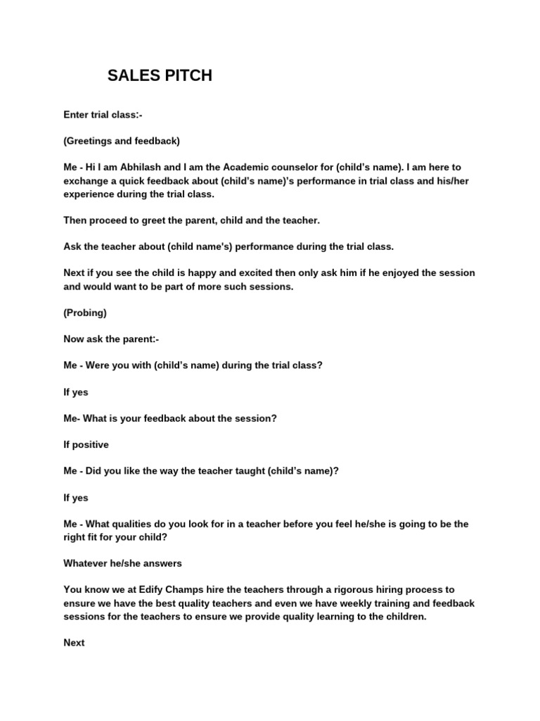 Effective Sales Pitch for Math Trial Classes | PDF | Teachers | Mathematics