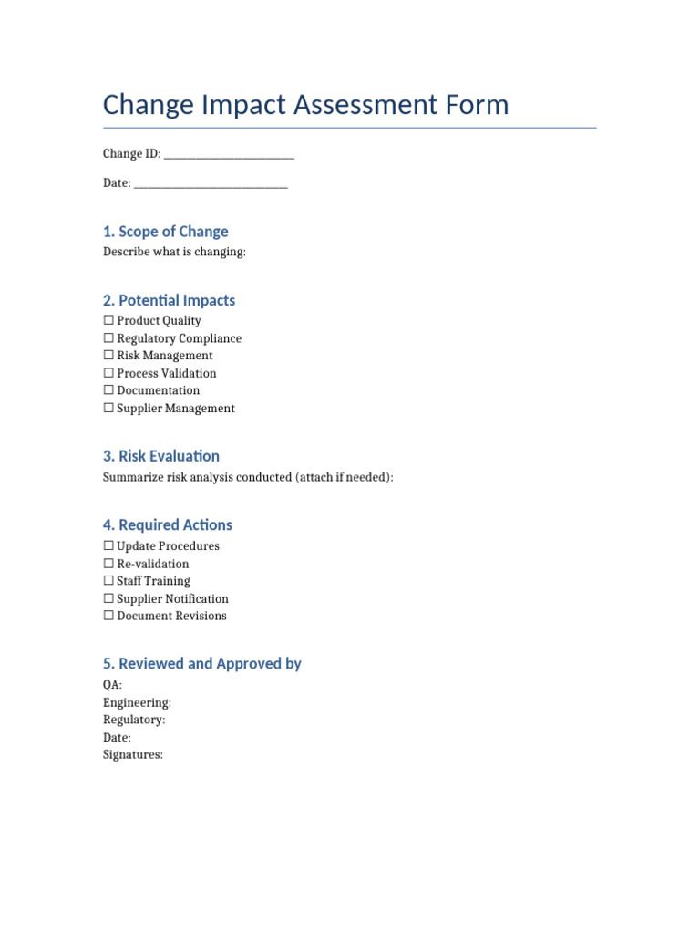 Impact Assessment Template | PDF