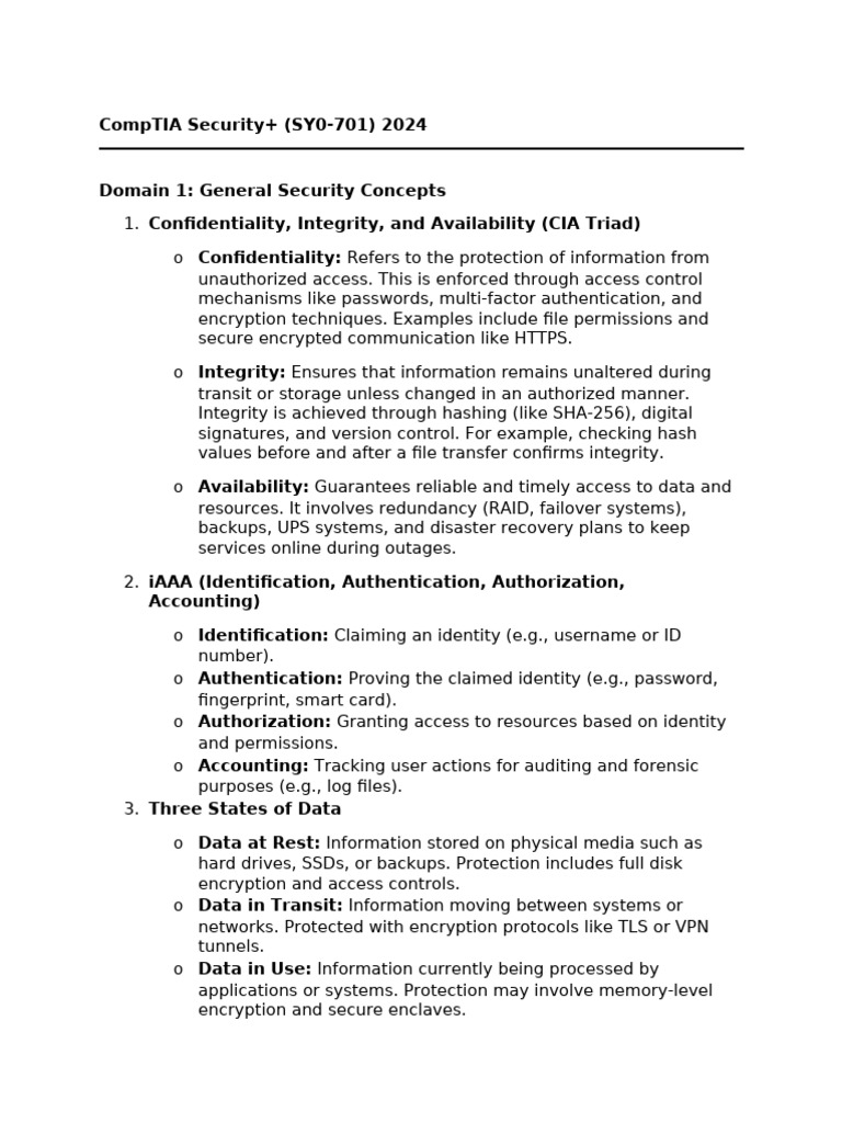 CompTIA Security+ SY0-701 Study Guide | PDF | Security | Computer Security