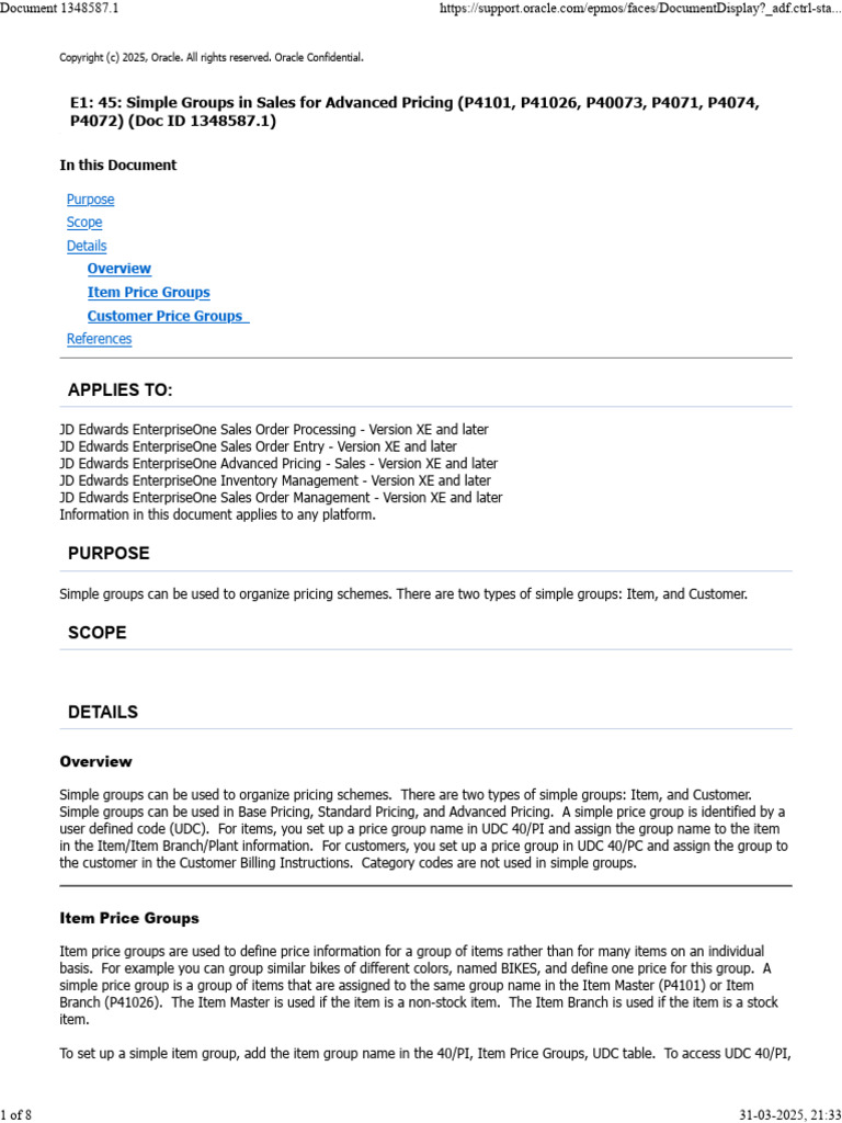 Simple Groups in Sales For Advanced Pricing | PDF | Customer | Personal ...