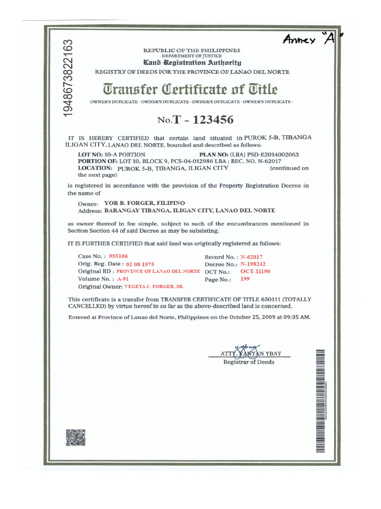 Filipino Identity Document Details | PDF