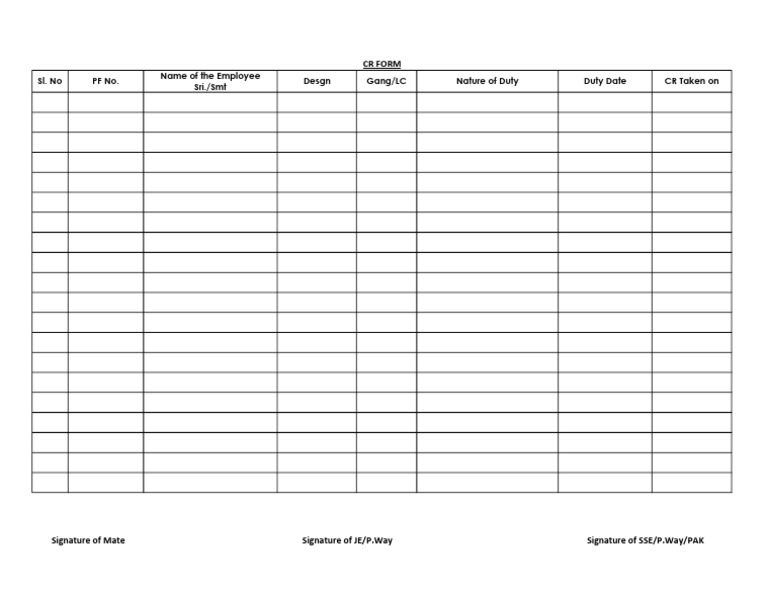 CR Form for State Employees | PDF