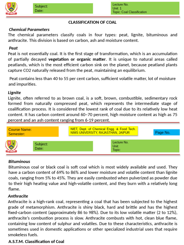 Coal Classification and Types Explained | PDF | Bituminous Coal | Coal