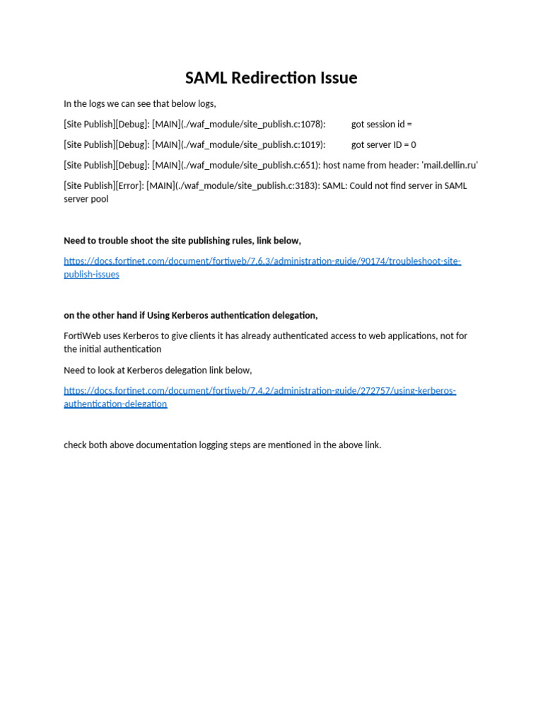 SAML Redirection Issue | PDF