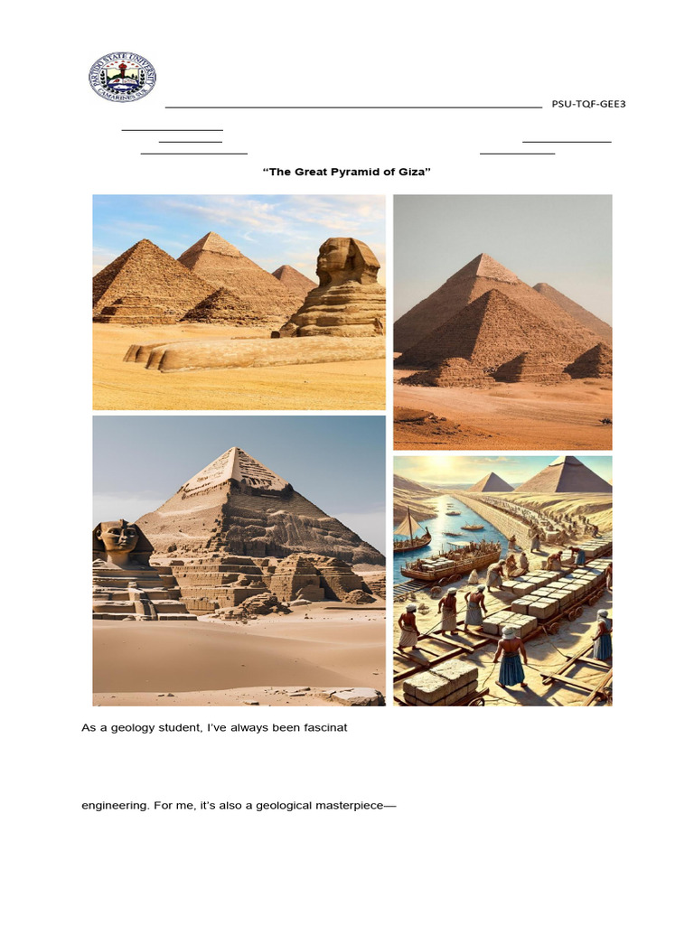 Great Pyramid of Giza: A Geological Perspective | PDF | Egyptian ...