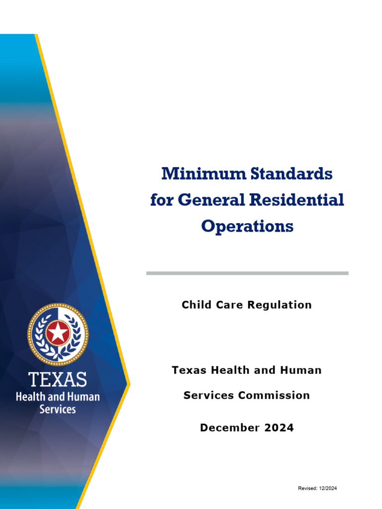 Texas Child Care Minimum Standards Guide | PDF | Child Care ...