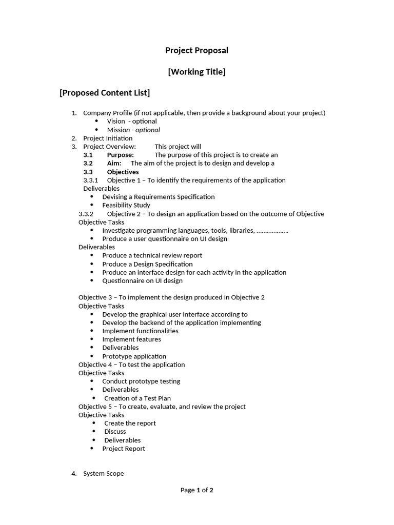 HDICT Project Proposal Template - Update | PDF | Feasibility Study ...