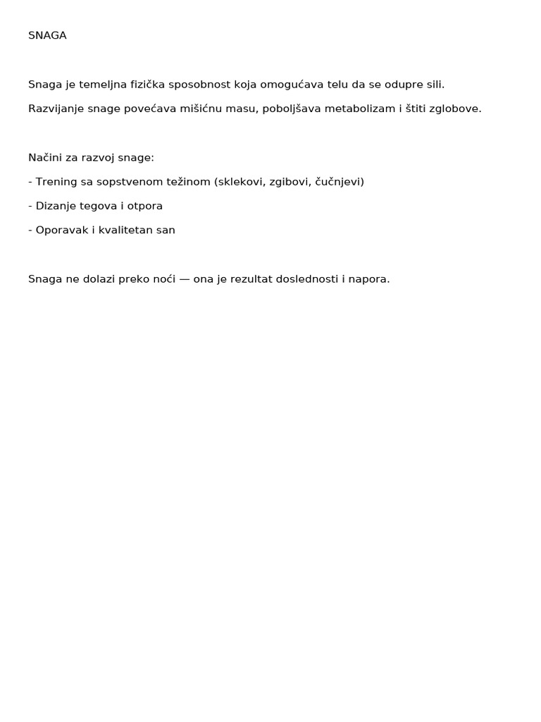 Snaga | PDF