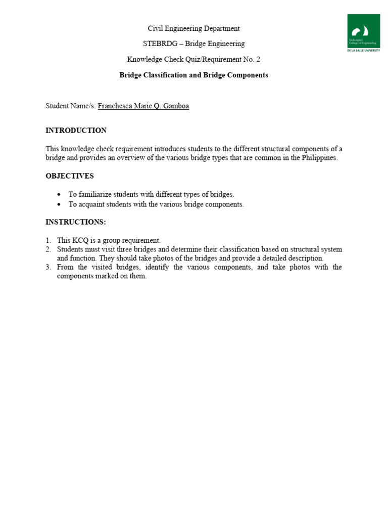 Bridge Types and Components Overview | PDF | Bridge | Civil Engineering