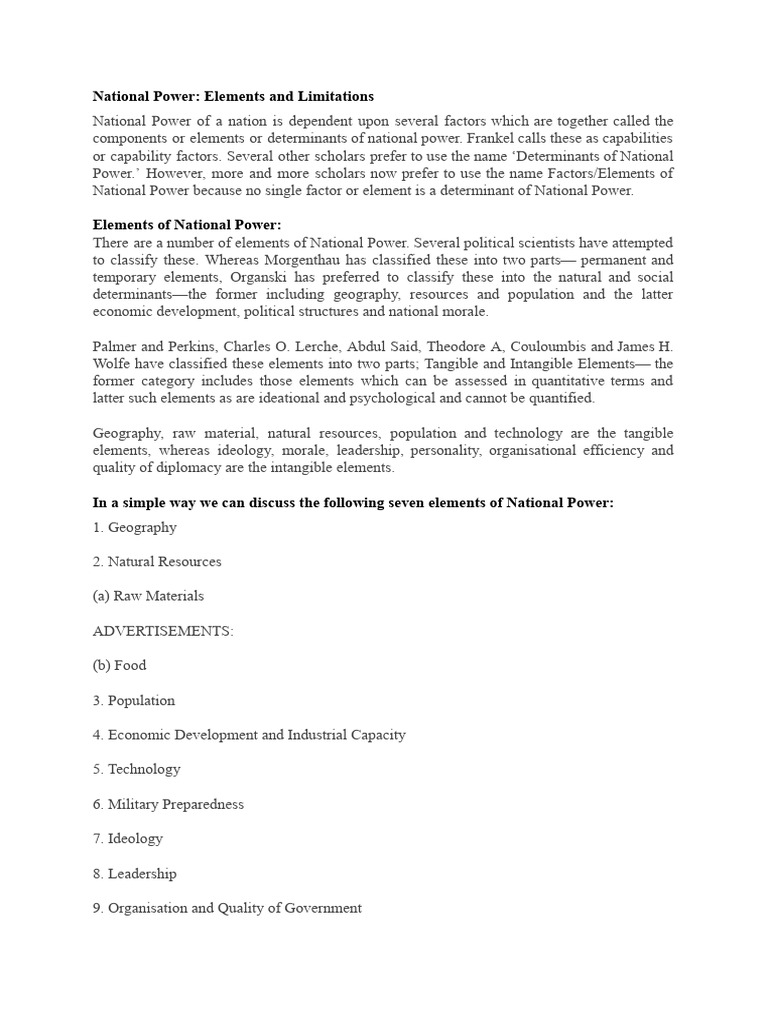 NATIONAL POWER ELEMENTS EVALUATION AND LIMITATIONS visual data 3