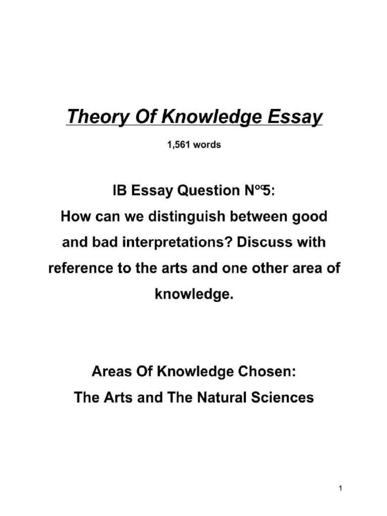 TOK Essay - Sample 2 | PDF