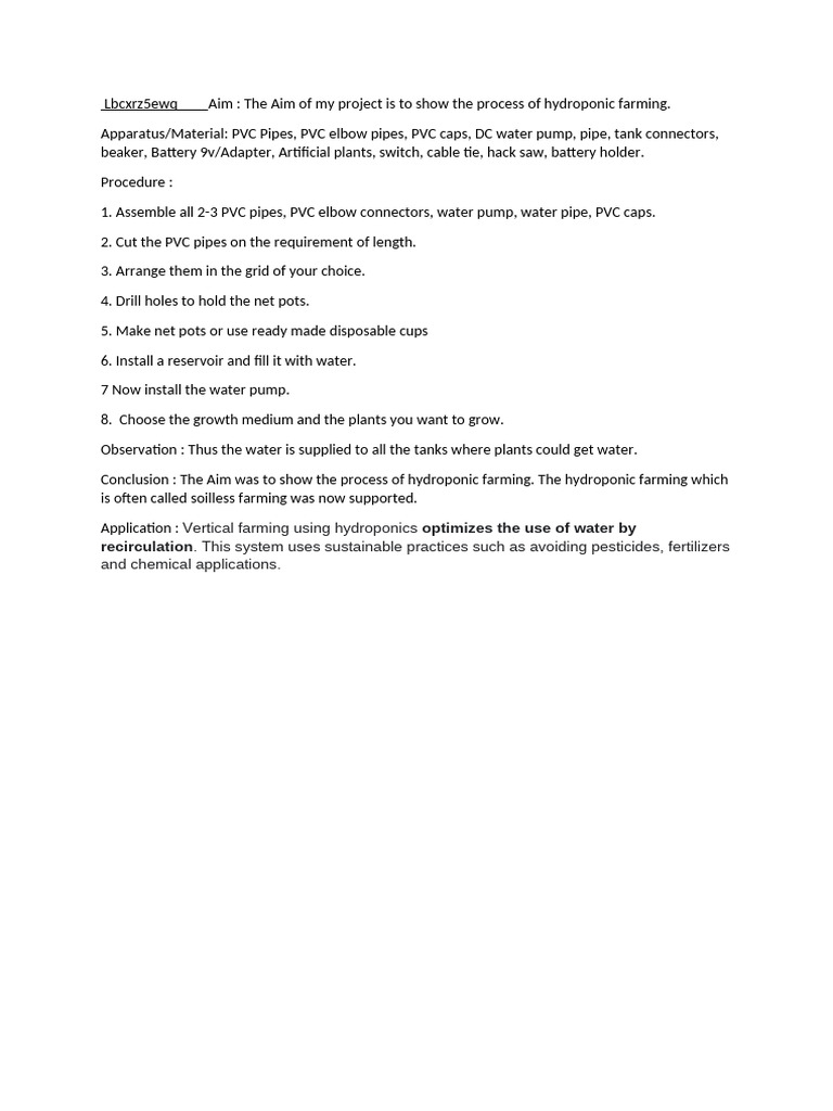 Writing and Demonstration Part of Science Project STD 9 (Final) | PDF