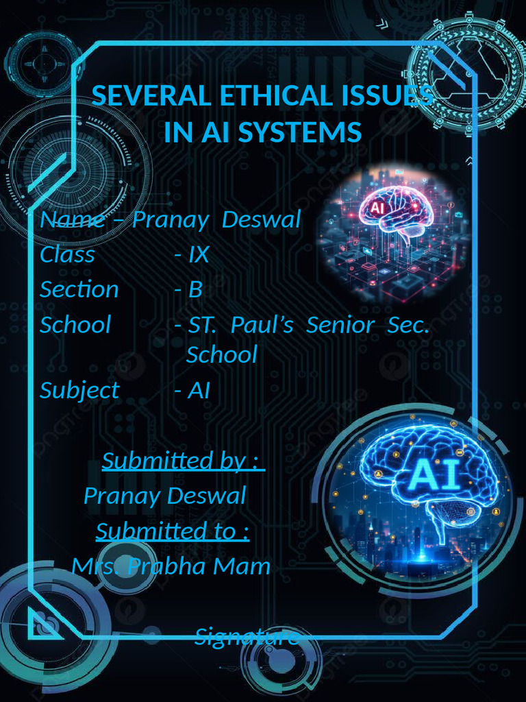 Several Ethical Issues in AI Systems Computer | PDF | Artificial ...