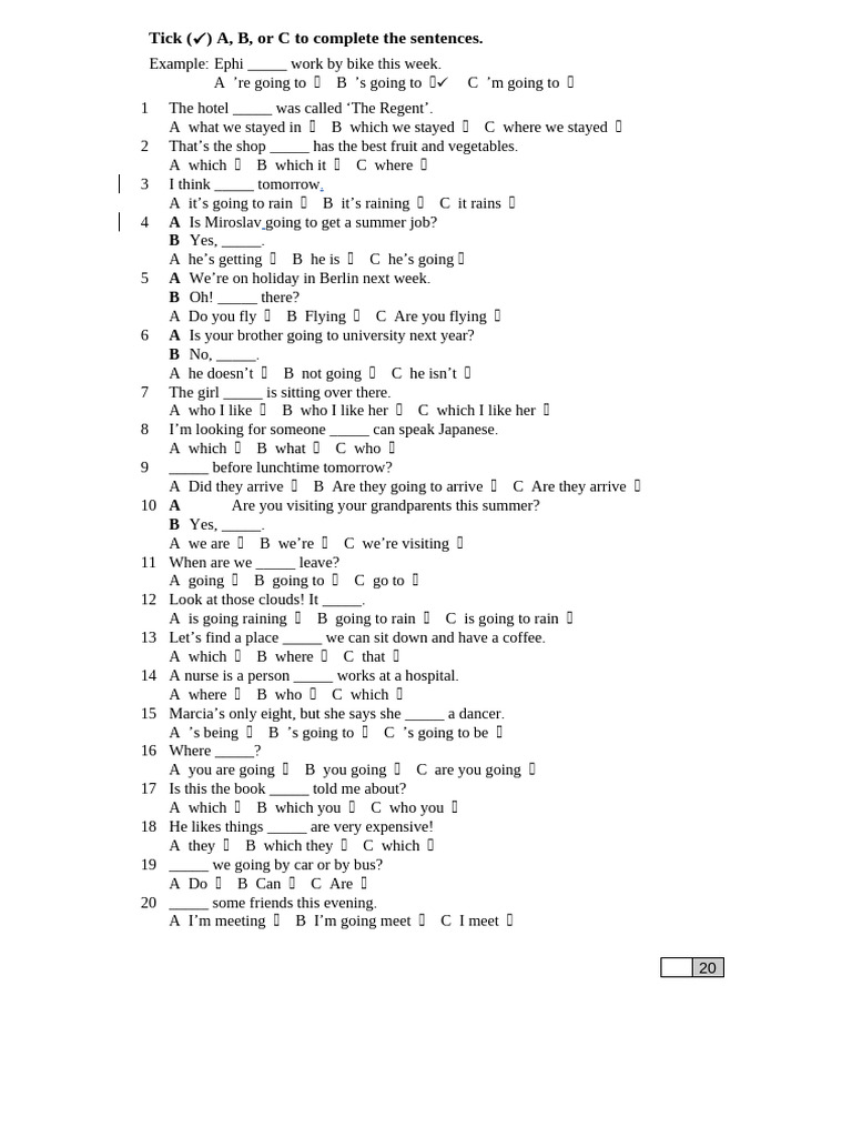 Sentence Completion Exercise | PDF