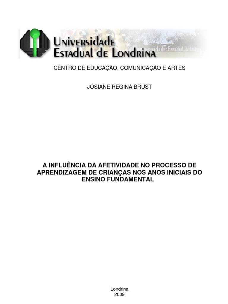 A Importancia Da Afetividade Na Aprendizagem | PDF | Aprendizado ...