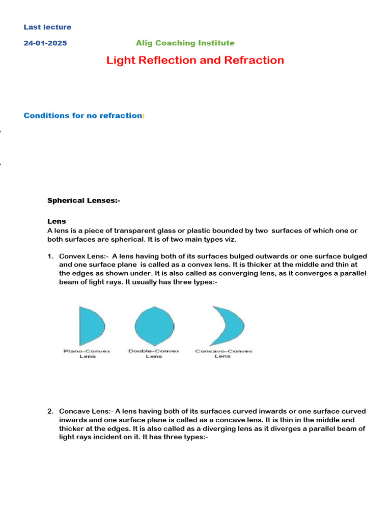 Light Reflection and Refraction Guide | PDF | Optics | Atomic