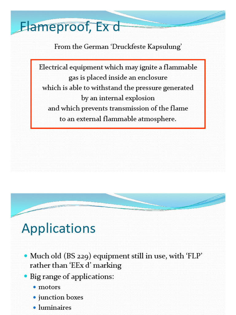Ex d Flameproof Equipment Overview | PDF | Energy Technology ...