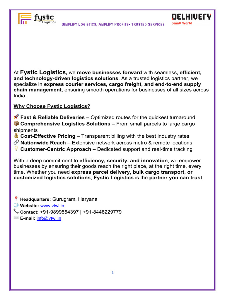 Delhivery Quotation and ODA Charges | PDF | Cargo | Logistics