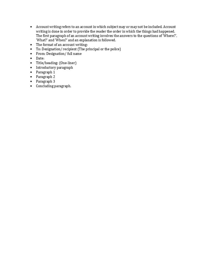 Account Writing Guide for Grade 7 | PDF