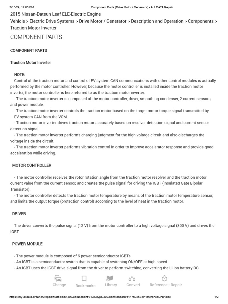Component Parts (Drive Motor - Generator) - ALLDATA Repair | PDF ...