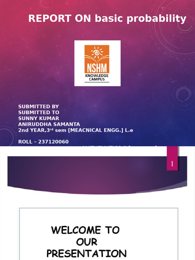 Basic Probability Report - Mechanical Engg | PDF