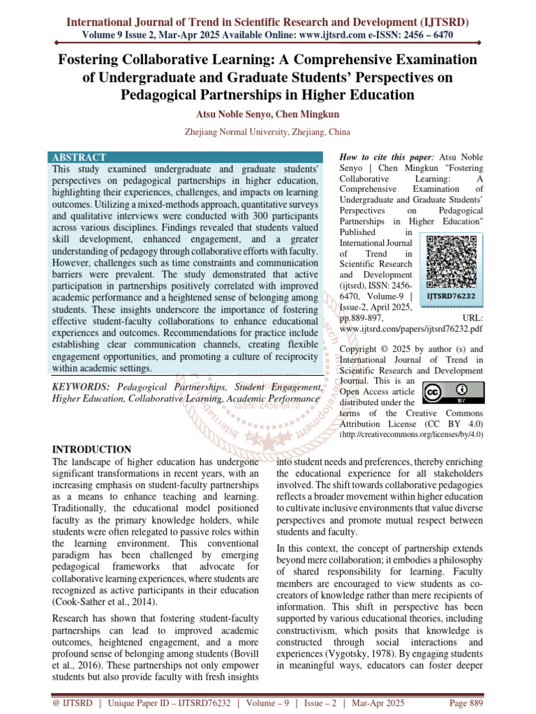 Fostering Collaborative Learning A Comprehensive Examination of ...