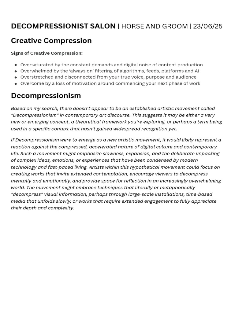 Decompressionism - Salon Notes 236 PDF | PDF | Surrealism