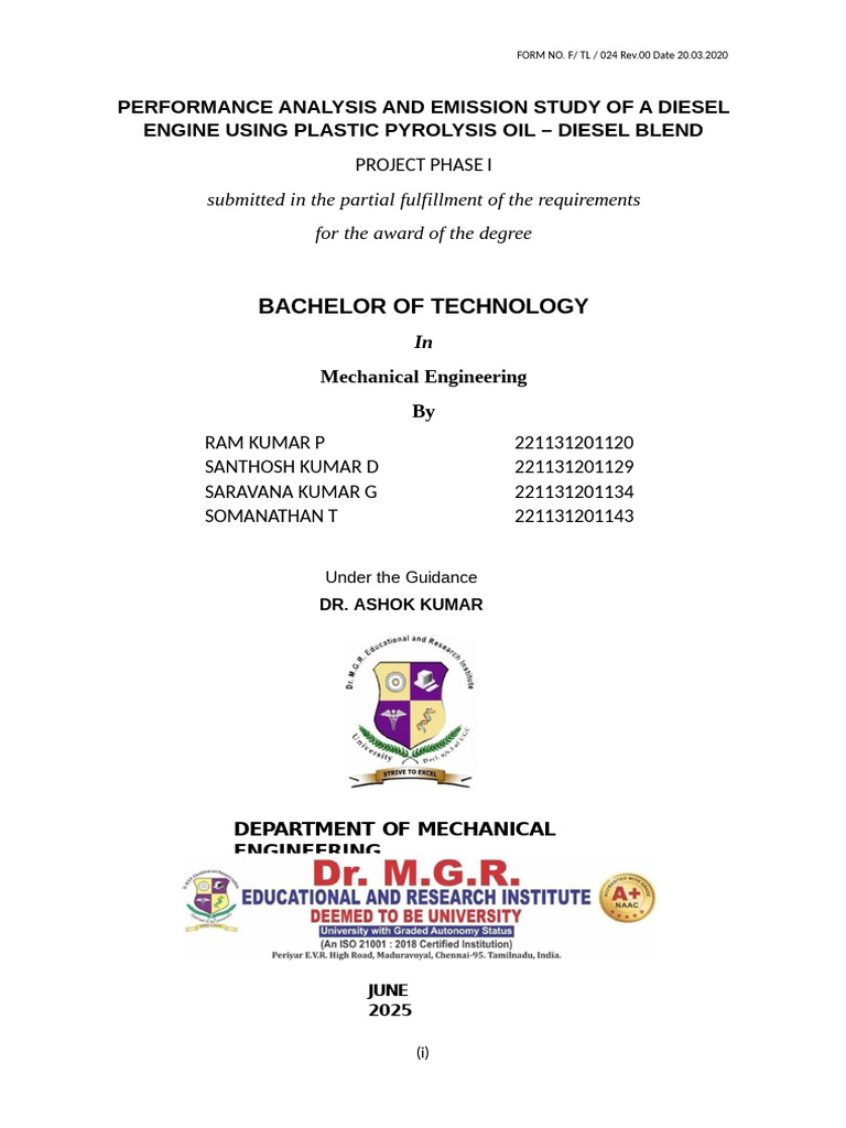 Diesel Engine Performance with Pyrolysis Oil | PDF | Combustion | Biofuel