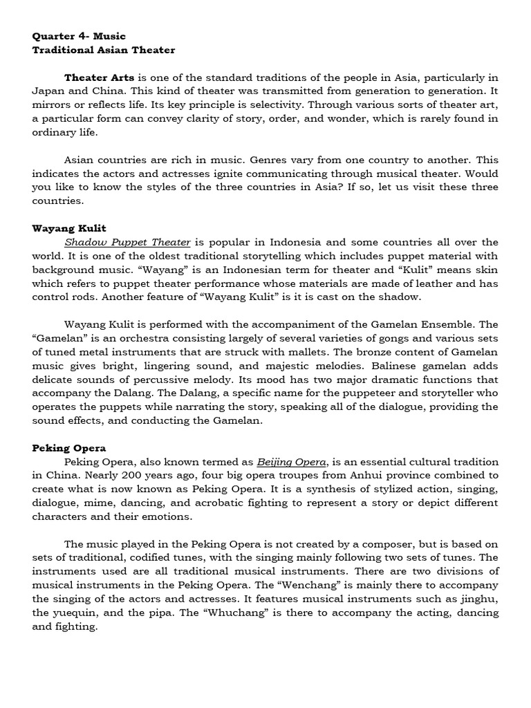 Music Module Activity | PDF | Theatre | Dances